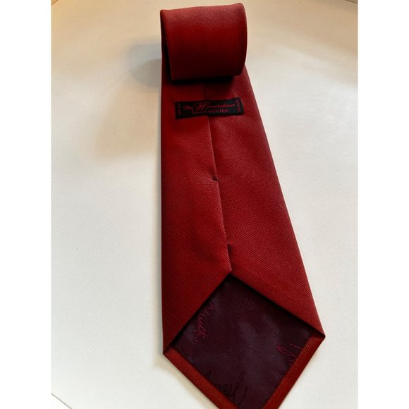 Vintage Hemden-Bauer Silk Necktie in Solid rust red Made in Italy 57x3.5” - Picture 5 of 5